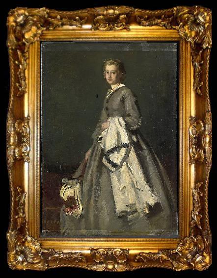 framed  August Allebe Young woman, ta009-2